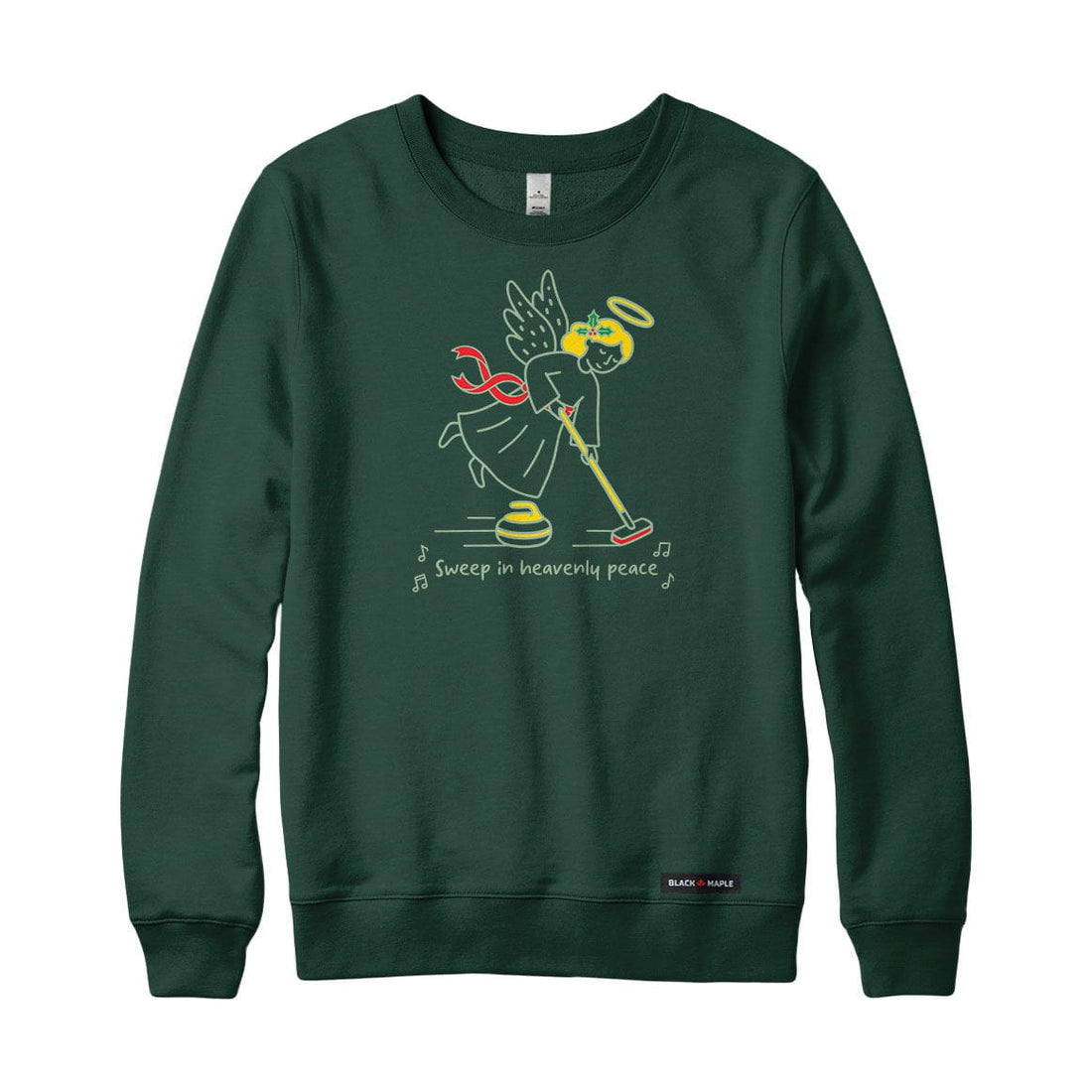 Christmas Curling Angel Crewneck Sweatshirt
