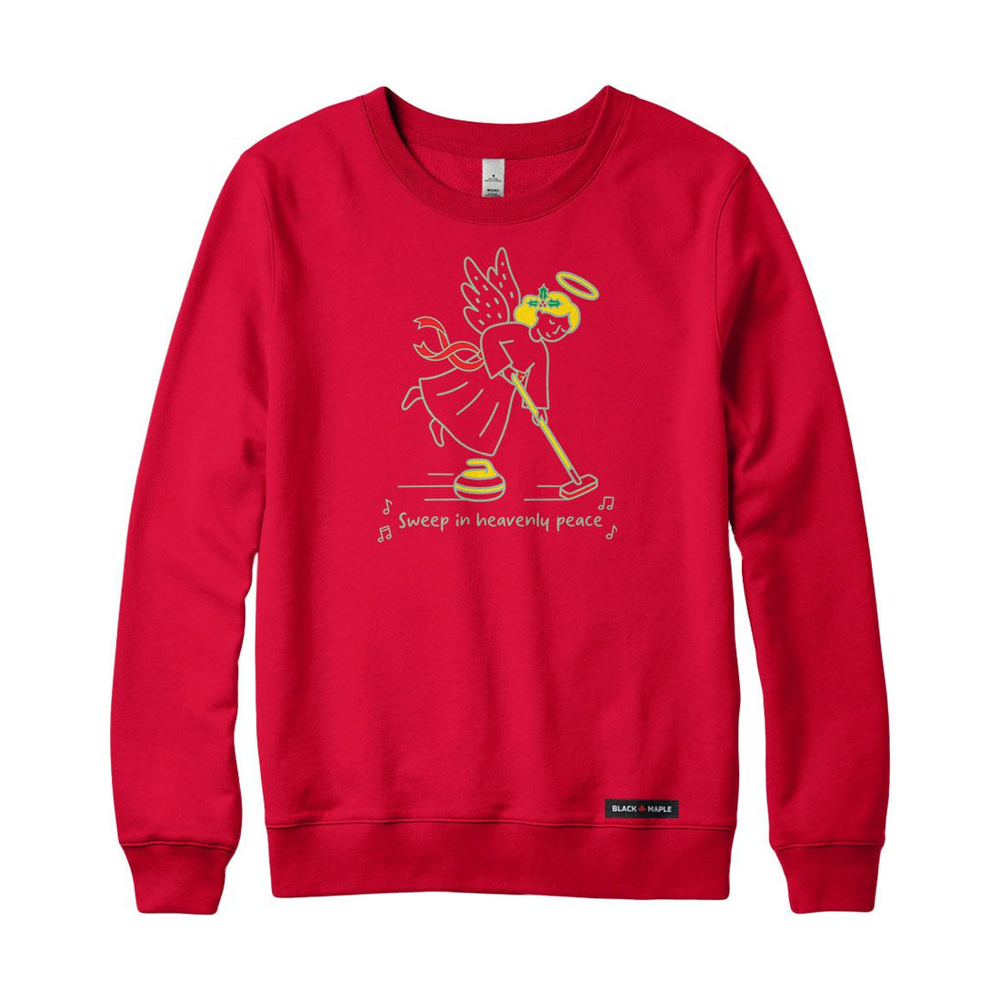 Christmas Curling Angel Crewneck Sweatshirt