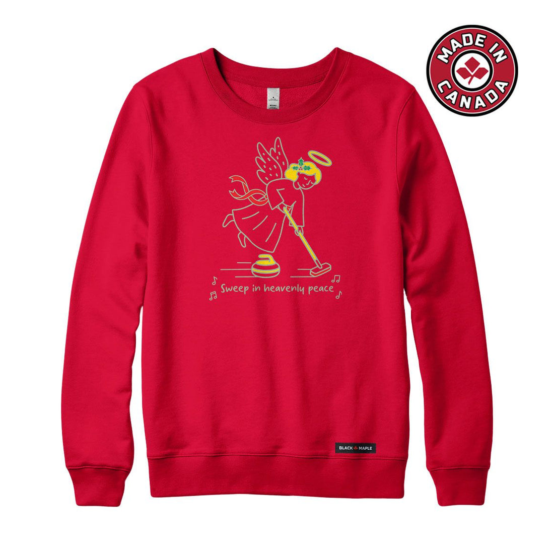 Christmas Curling Angel Crewneck Sweatshirt