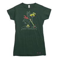 Christmas Curling Angel Womens T-shirt