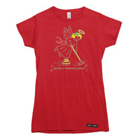 Christmas Curling Angel Womens T-shirt