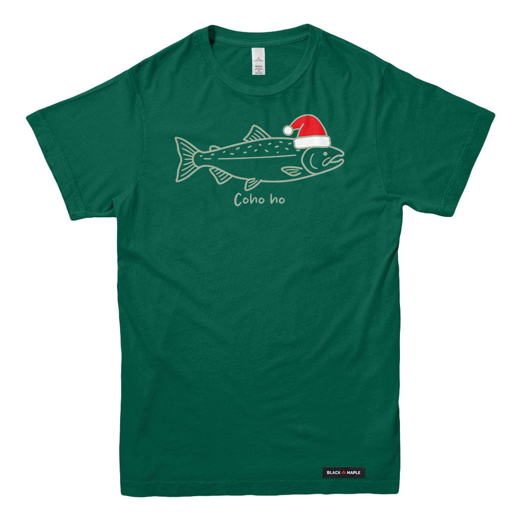 Coho Ho Christmas Salmon Mens T-shirt