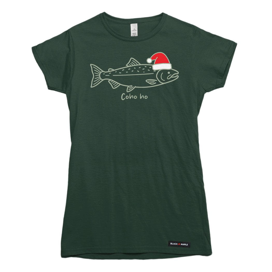 Coho Ho Christmas Salmon Womens T-shirt