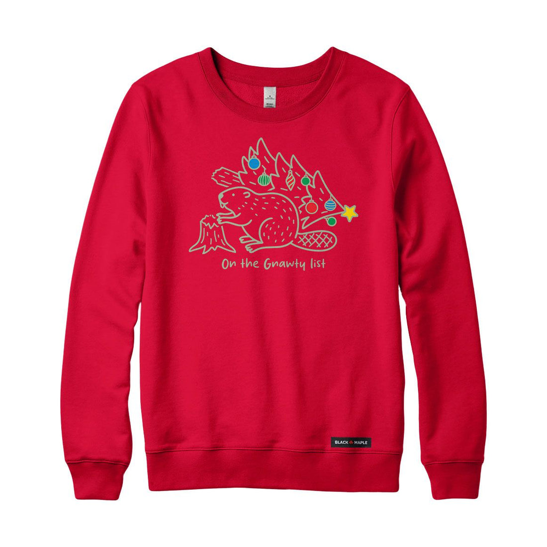 Gnawty List Christmas Beaver Crewneck Sweatshirt