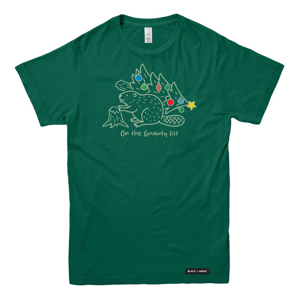 Gnawty List Christmas Beaver Mens T-shirt