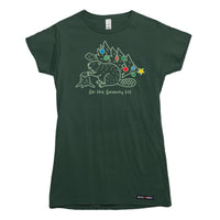 Gnawty List Christmas Beaver Womens T-shirt
