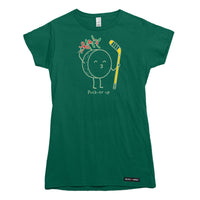 Hockey Puck-er up Christmas Mistletoe Womens T-shirt