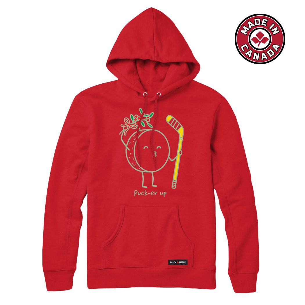Hockey Puck-er up Christmas Mistletoe Hoodie