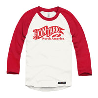 Lake Ontario North America Flag Raglan Baseball Shirt