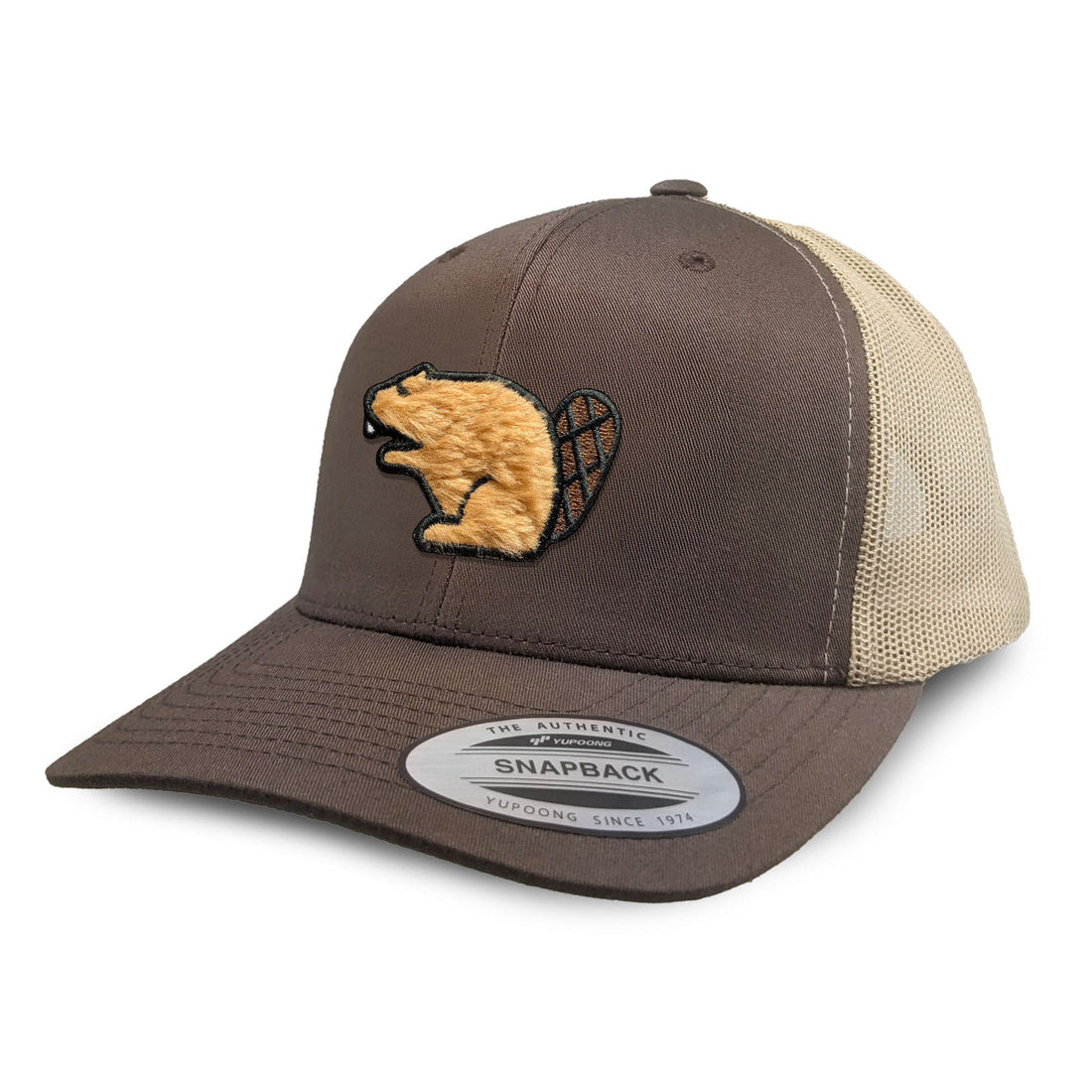 Lucky Beaver Patch Curved Brim Trucker Cap