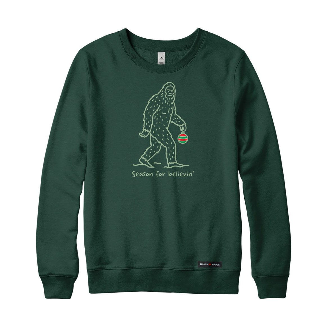 Season for Believin Christmas Sasquatch Crewneck Sweatshirt