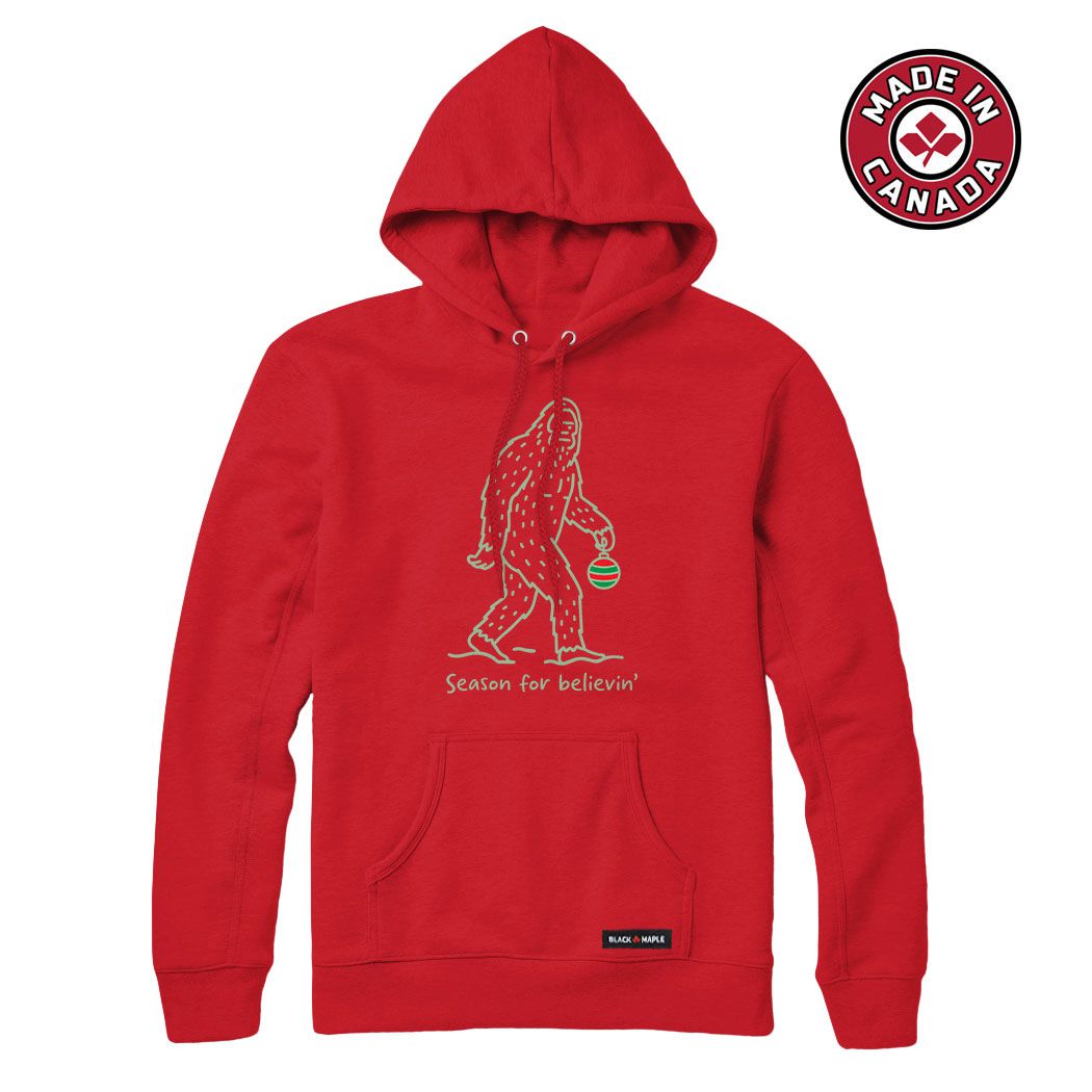 Season for Believin Christmas Sasquatch Hoodie