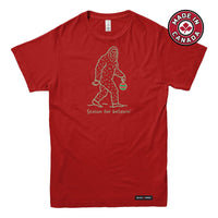 Season for Believin Christmas Sasquatch Mens T-shirt
