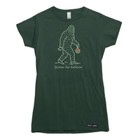 Season for Believin Christmas Sasquatch Womens T-shirt