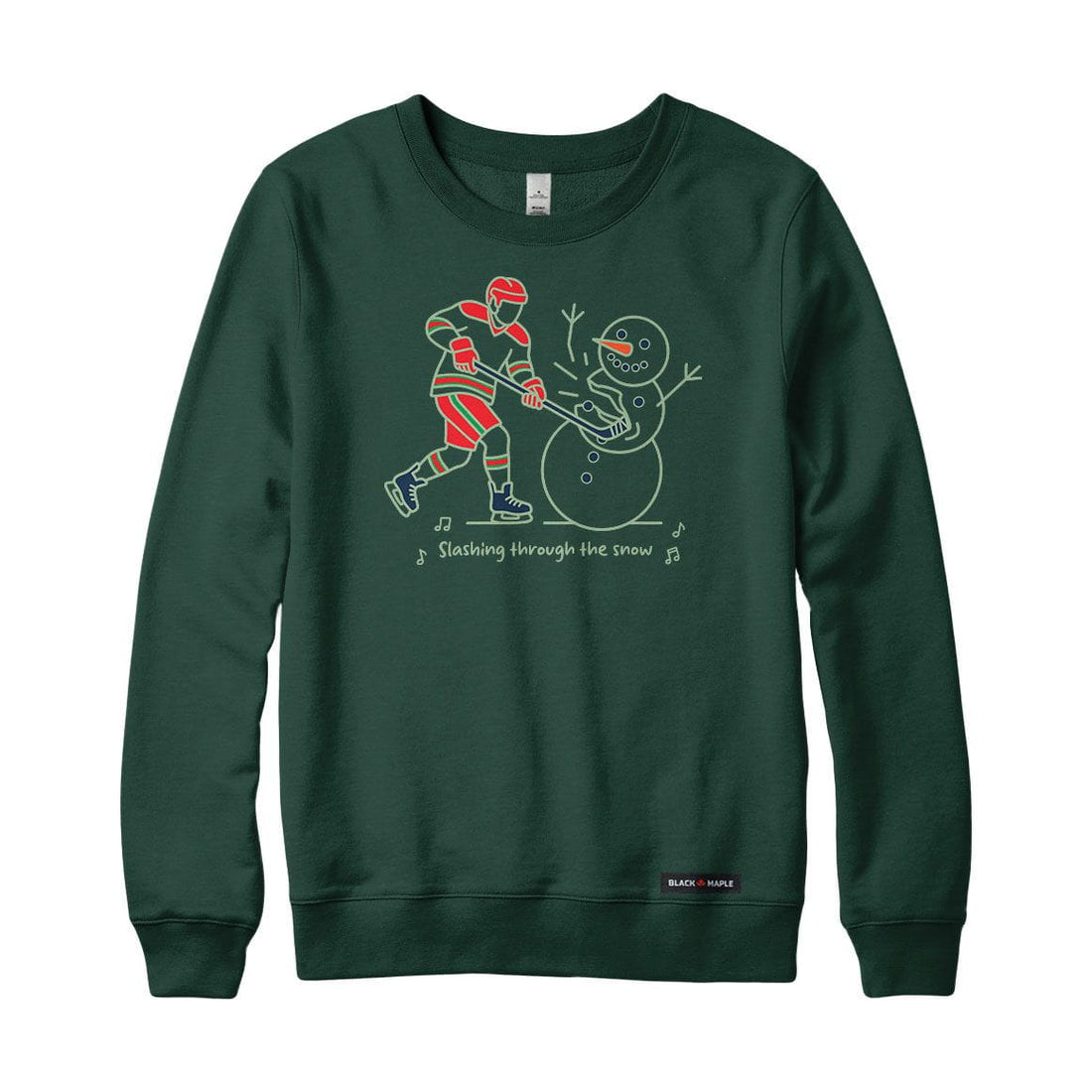 Slashing through the Snow Christmas Hockey Crewneck Sweatshirt