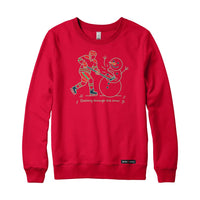 Slashing through the Snow Christmas Hockey Crewneck Sweatshirt