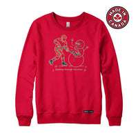 Slashing through the Snow Christmas Hockey Crewneck Sweatshirt
