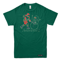 Slashing through the Snow Christmas Hockey Mens T-shirt