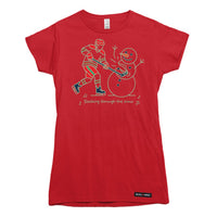 Slashing through the Snow Christmas Hockey Womens T-shirt