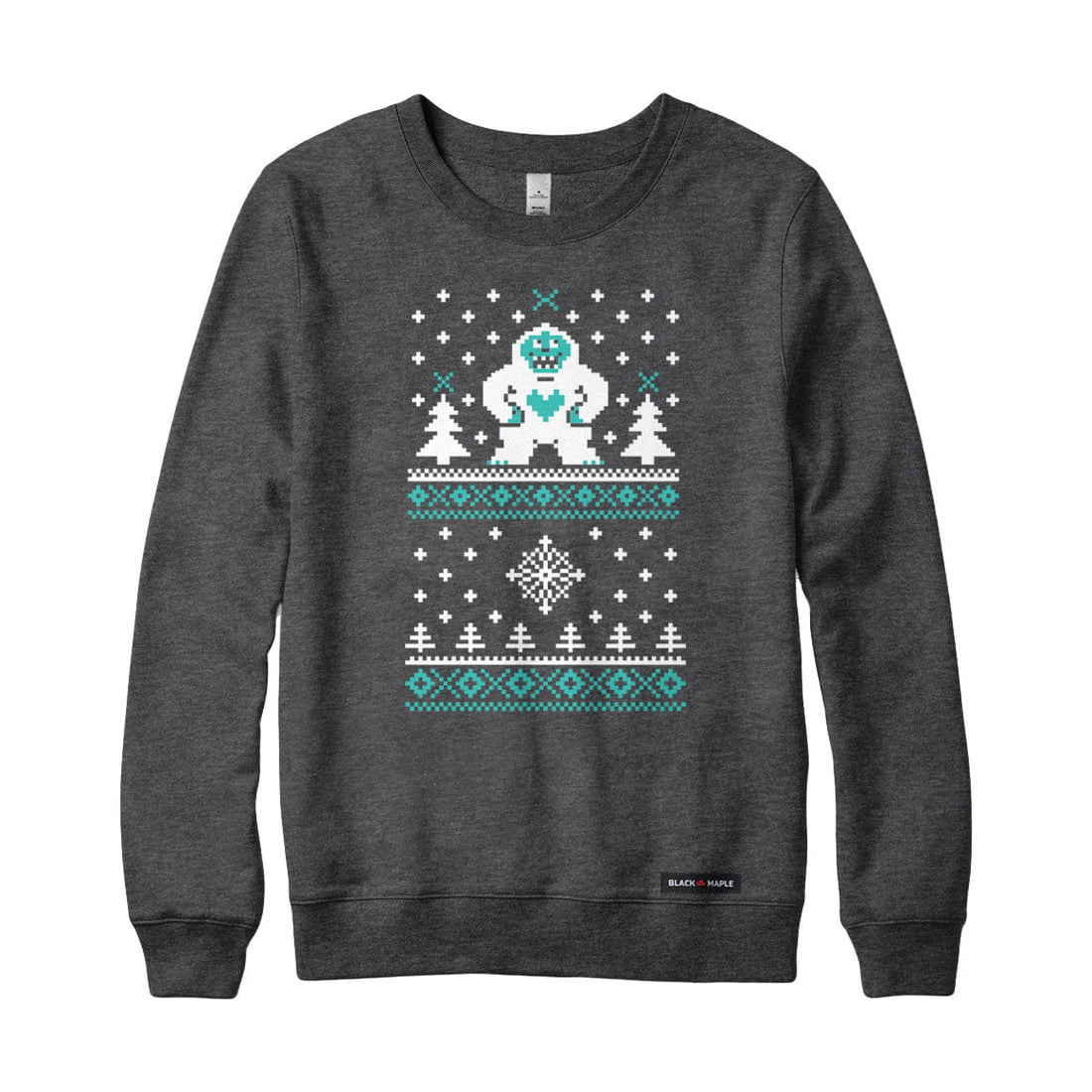 Ugly Christmas Sweater Faux-Knit Yeti Crewneck Sweatshirt
