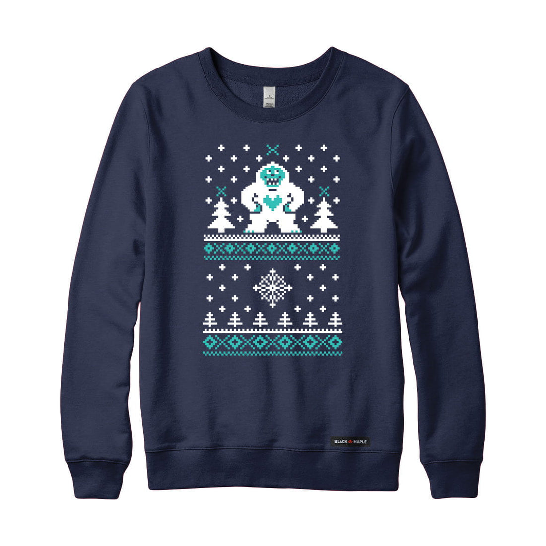 Ugly Christmas Sweater Faux-Knit Yeti Crewneck Sweatshirt