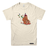 Yeti and Bigfoot Sledding T-shirt