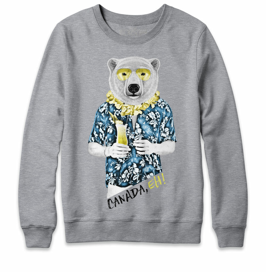 Polar Bear with Daiquiri Crewneck Sweatshirt