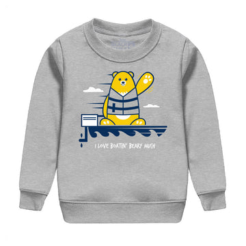 I Love Boatin Beary Much Sweat-shirt ras du cou pour enfants