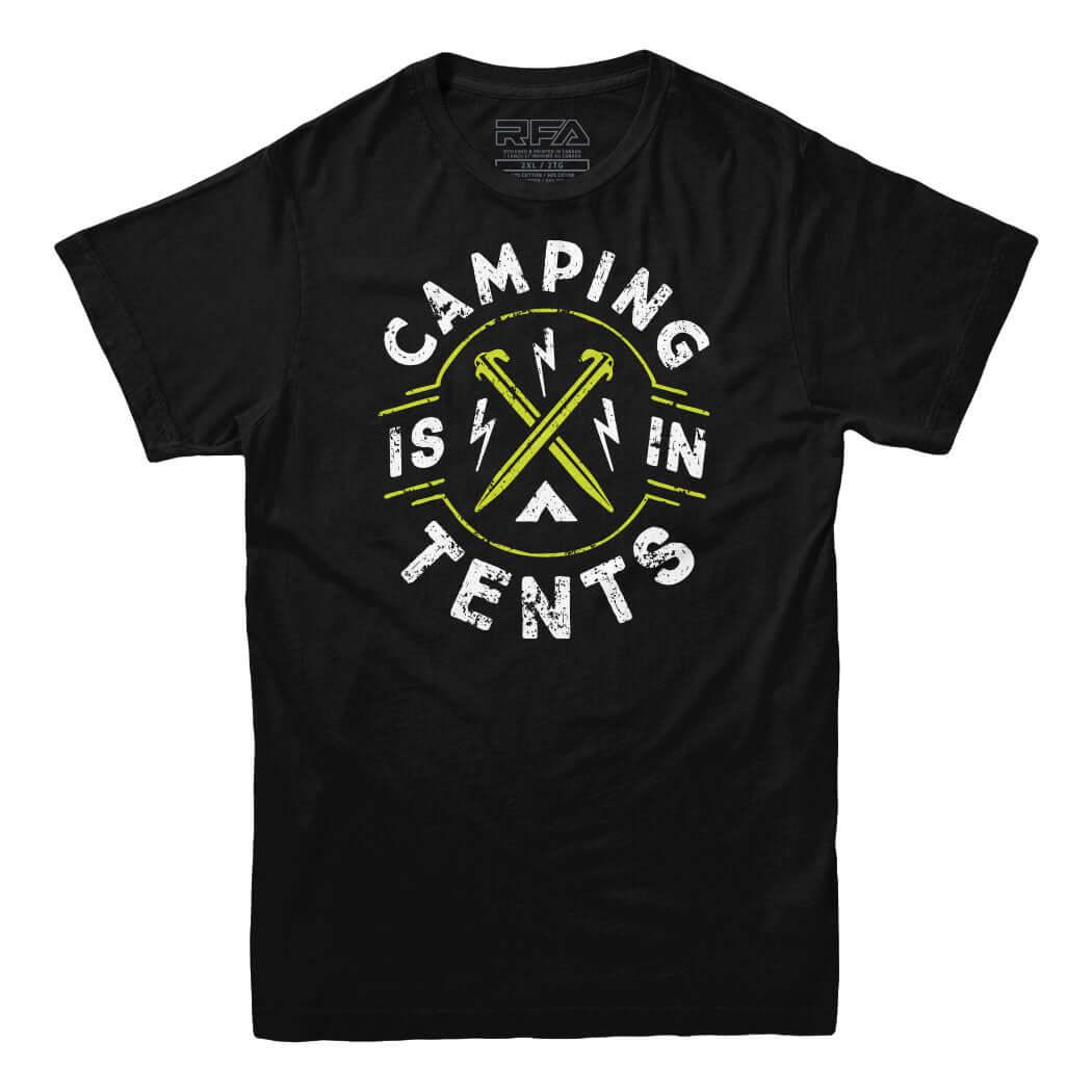 Le camping est dans des tentes T-shirt