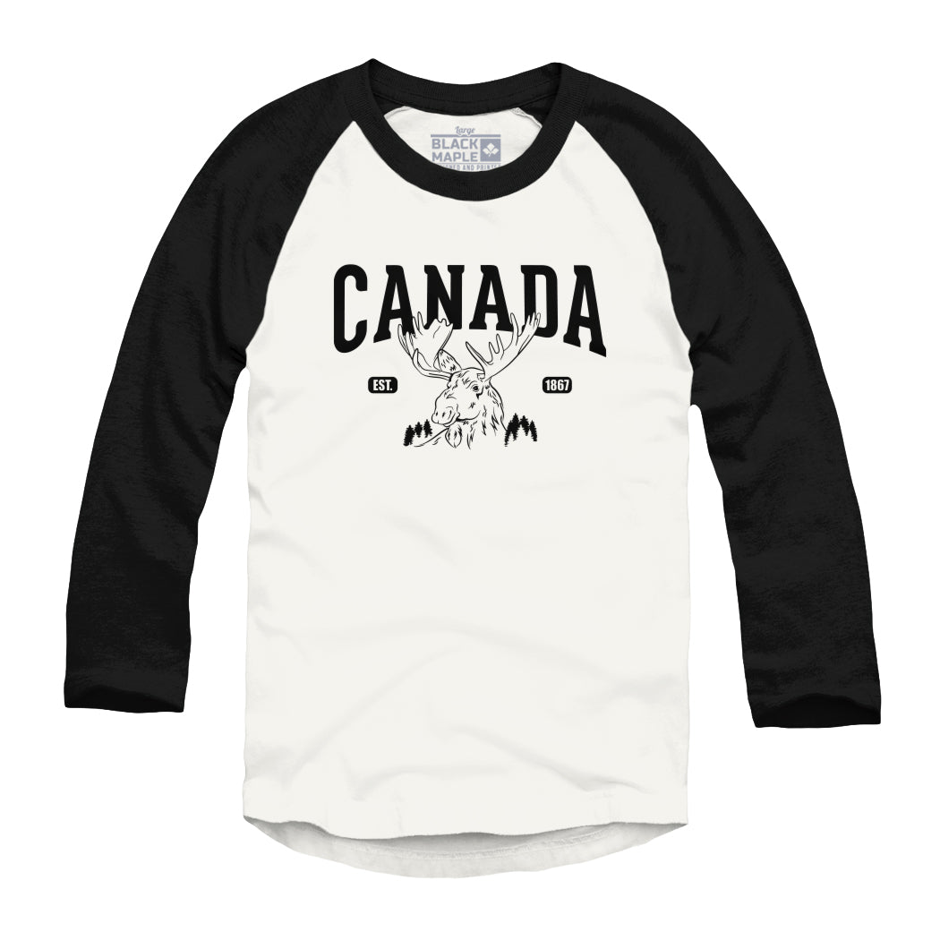 Chemise de baseball raglan Canada Moose Est 1867