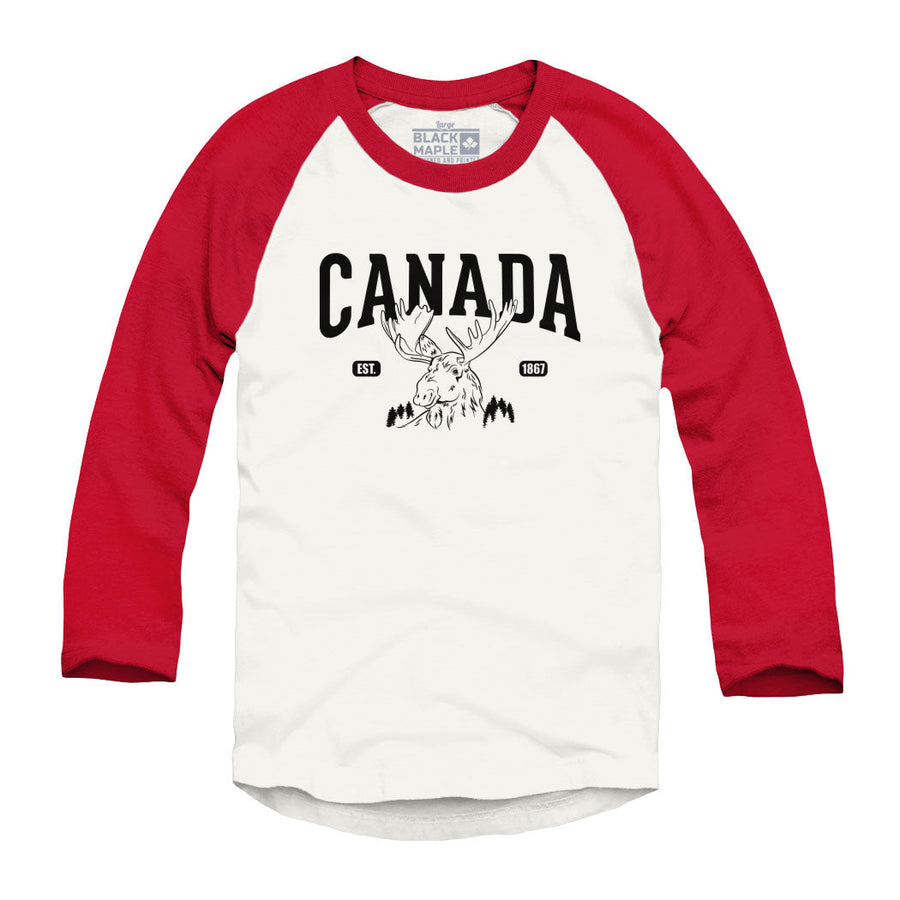 Chemise de baseball raglan Canada Moose Est 1867