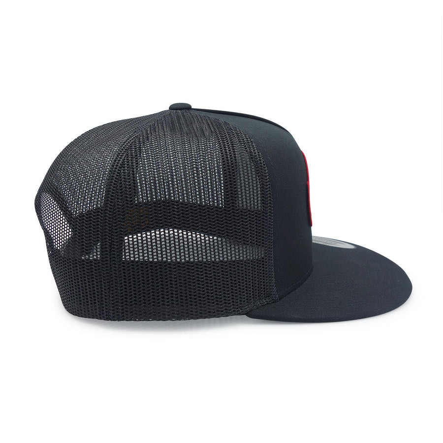 Canada Moose and Goose Black Flat Brim Trucker Cap