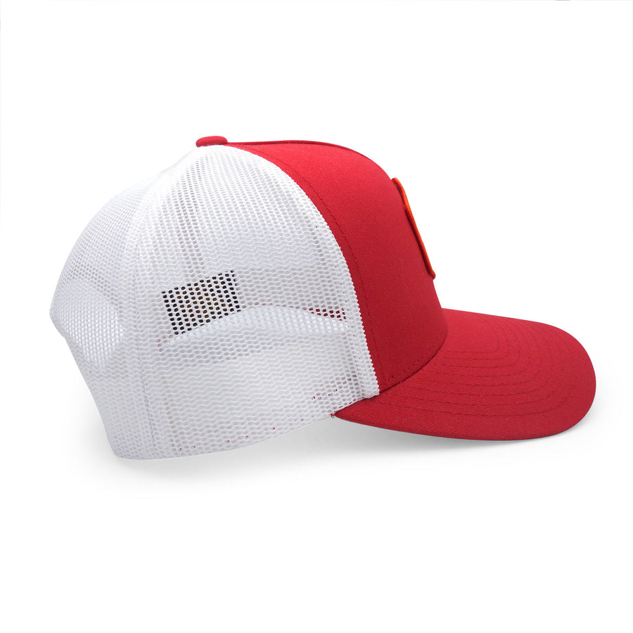 Casquette de camionneur Snapback rouge et blanche fabriquée au Canada