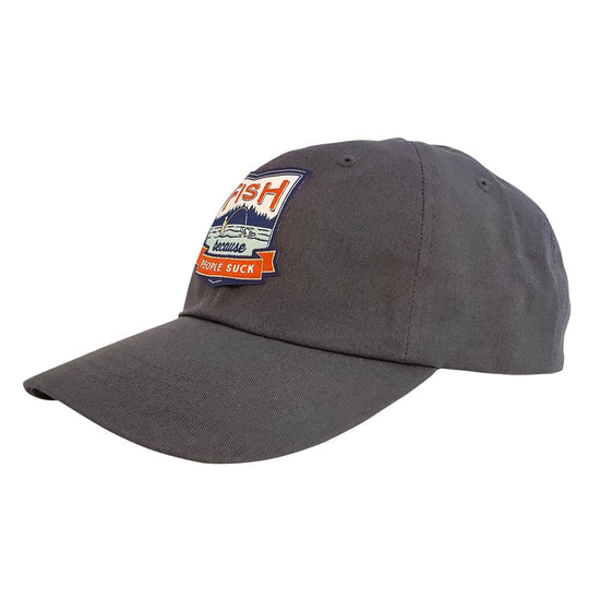 Fish Because People Suck Charcoal Dad Cap