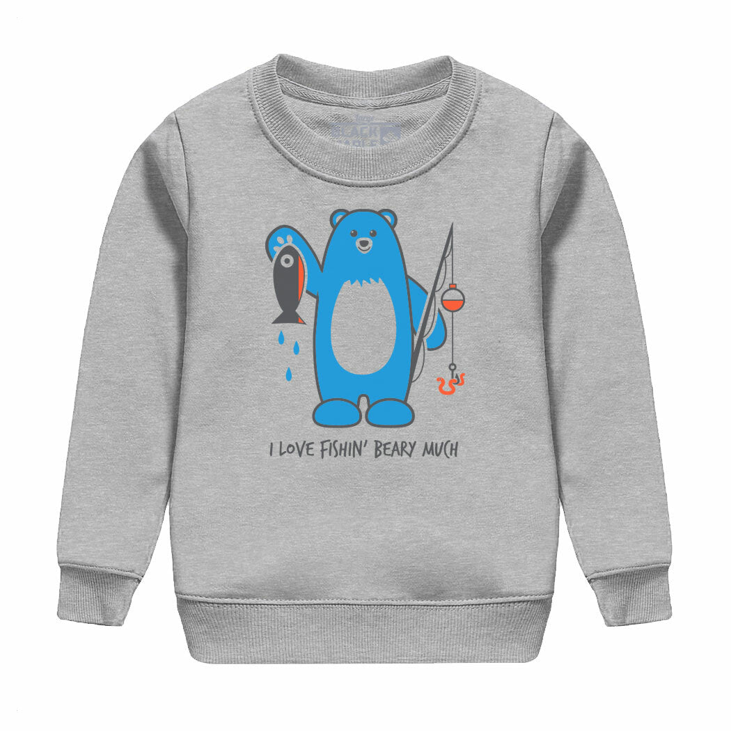 I Love Fishin Beary Much Sweat-shirt ras du cou pour enfant