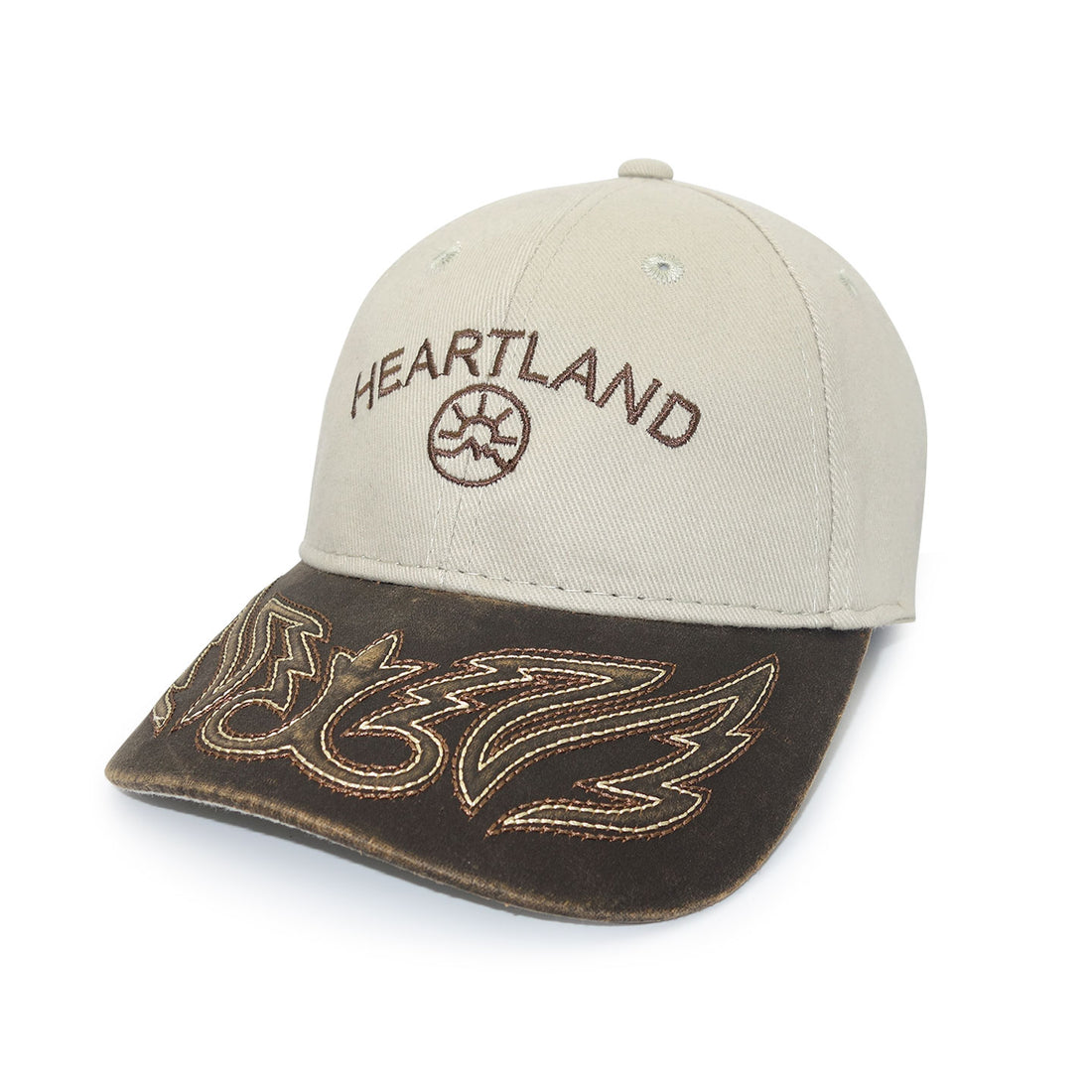 Heartland Ranch Logo Western Style Dad Cap Sand Adjustable
