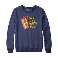 Sweat à capuche Hotdog Je veux être à l'intérieur de toi