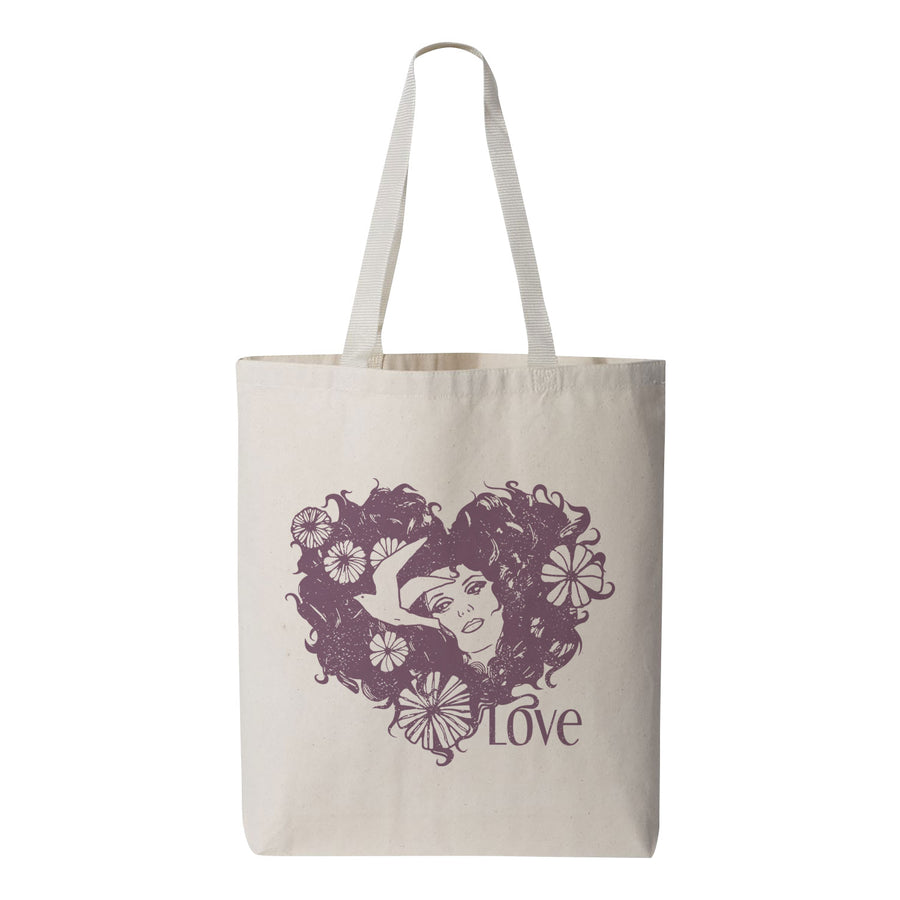 Love Hippie Hair Tote Bag