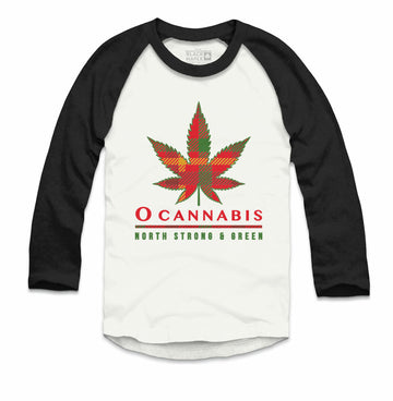 O Cannabis Tartan Raglan Chemise de baseball