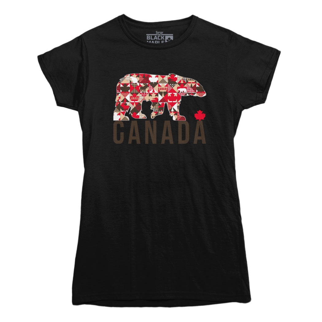 T-shirt Patchwork Ours du Canada