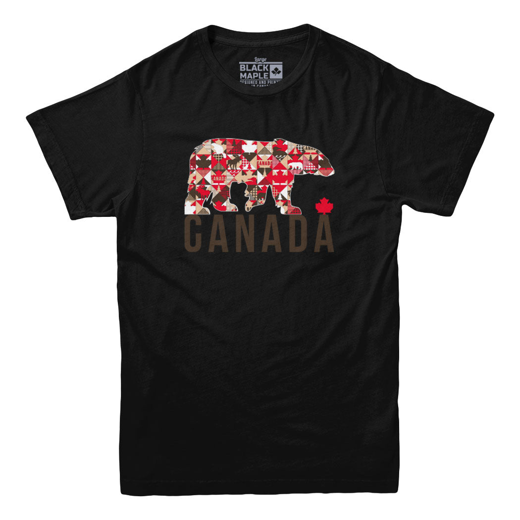 T-shirt Patchwork Ours du Canada