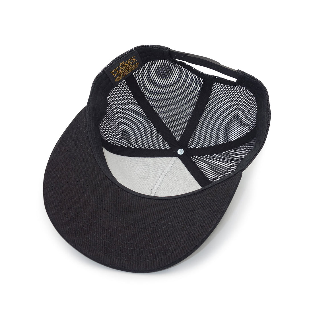 Casquette de camionneur rétro noire à cinq panneaux Poutine