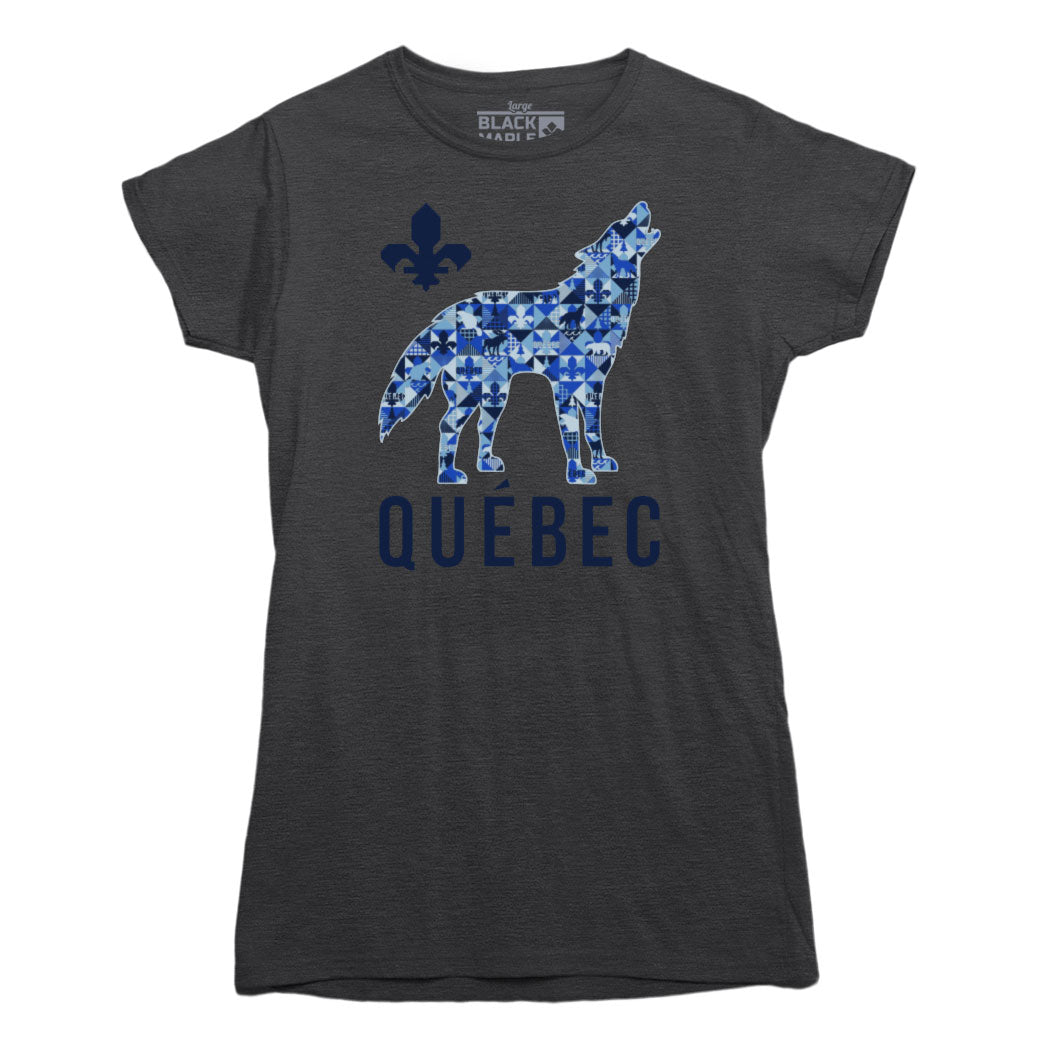 T-shirt Québec Patchwork Loup