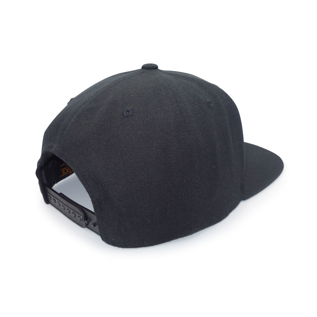 Run The Burbs Embroidered Flat Brim Snapback Cap Black