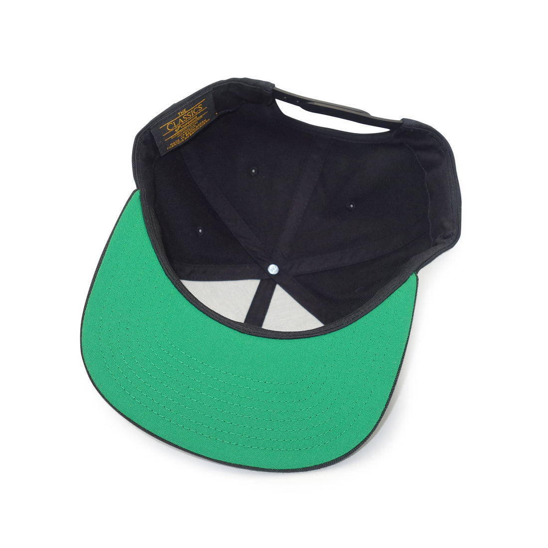Run The Burbs Embroidered Flat Brim Snapback Cap Black