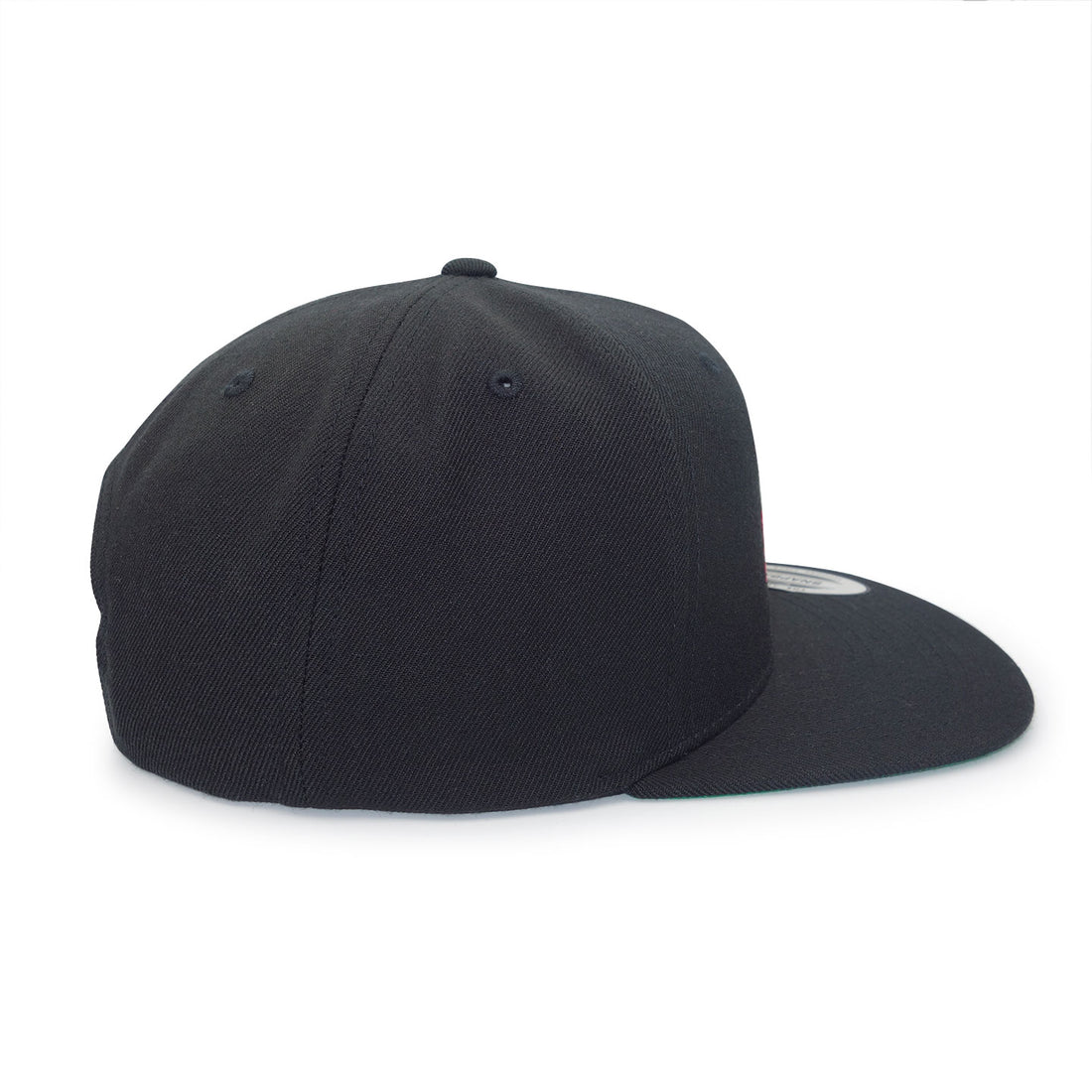 Run The Burbs Embroidered Flat Brim Snapback Cap Black