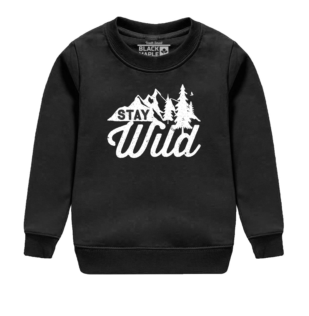 Stay Wild White Logo Kids Sweatshirt Hoodie