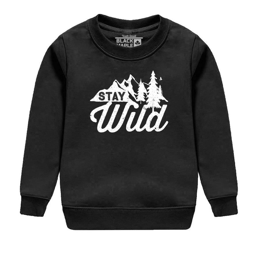 Stay Wild White Logo Kids Sweatshirt Hoodie