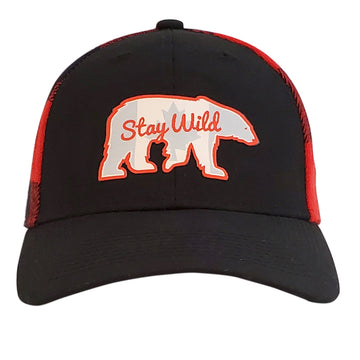 Casquette Stay Wild Polar Bear Tartan Rouge et Noir