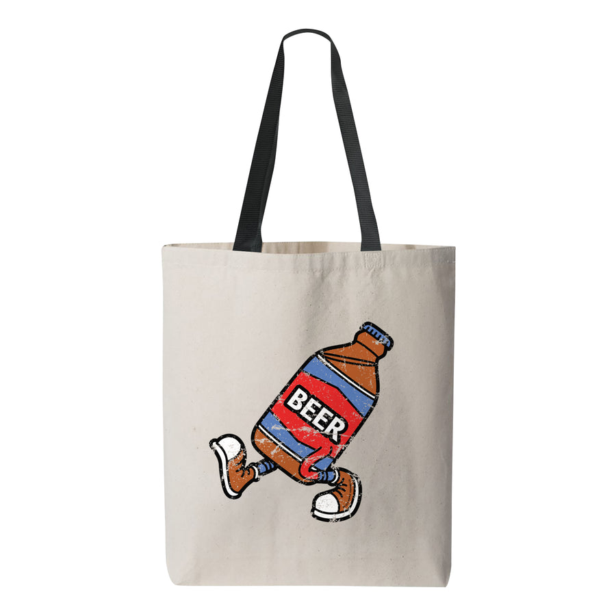 The Best Beer Stubby Bottle Canvas Tote Bag Naturel avec Noir